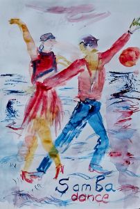 Paint your love story. Samba dancers and waves. Awakening waters.  Picture this: a couple in a sailboat, surrounded by waves swirling like a samba dance. Let’s paint together the emotions that fill the air:)